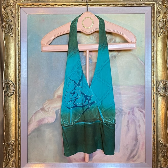 Blue halter neck top - Picture 3 of 7